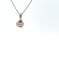10K White Gold Genuine Ruby Pendant