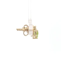10K Yellow Gold Peridot and Diamond Earrings