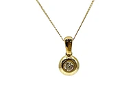 10K Yellow Gold 0.10cttw Diamond Necklace, 18"