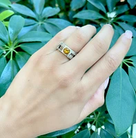 Silver and Citrine Ring