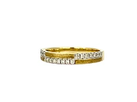 10K Yellow Gold 0.24cttw Diamond Ring-Size 6.5
