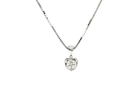 18K Palladium & White Gold 0.20cttw Diamond Solitaire Mezza Luna Pendant, 18"
