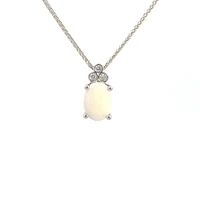 10K Gold Opal and Diamond Pendant