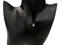 10K White Gold 0.05cttw Diamond Necklace, 18"