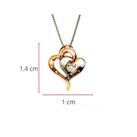 10K Rose Gold & White Gold 0.096cttw Canadian Diamond Heart Pendant, 18"