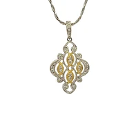 14K White & Yellow Gold 0.49cttw Diamond Pendant, 18"