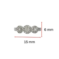 10K White Gold 0.25cttw Round Brilliant Cut 3 Stone Halo Diamond Ring - / 4.5