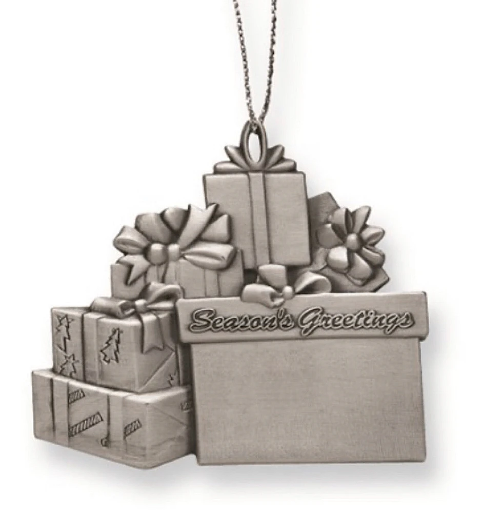 Pewter Gift Packages Engraveable Ornament