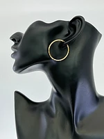 10K Yellow Gold 35mm Sleeper/Keeper/Hoop Earrings