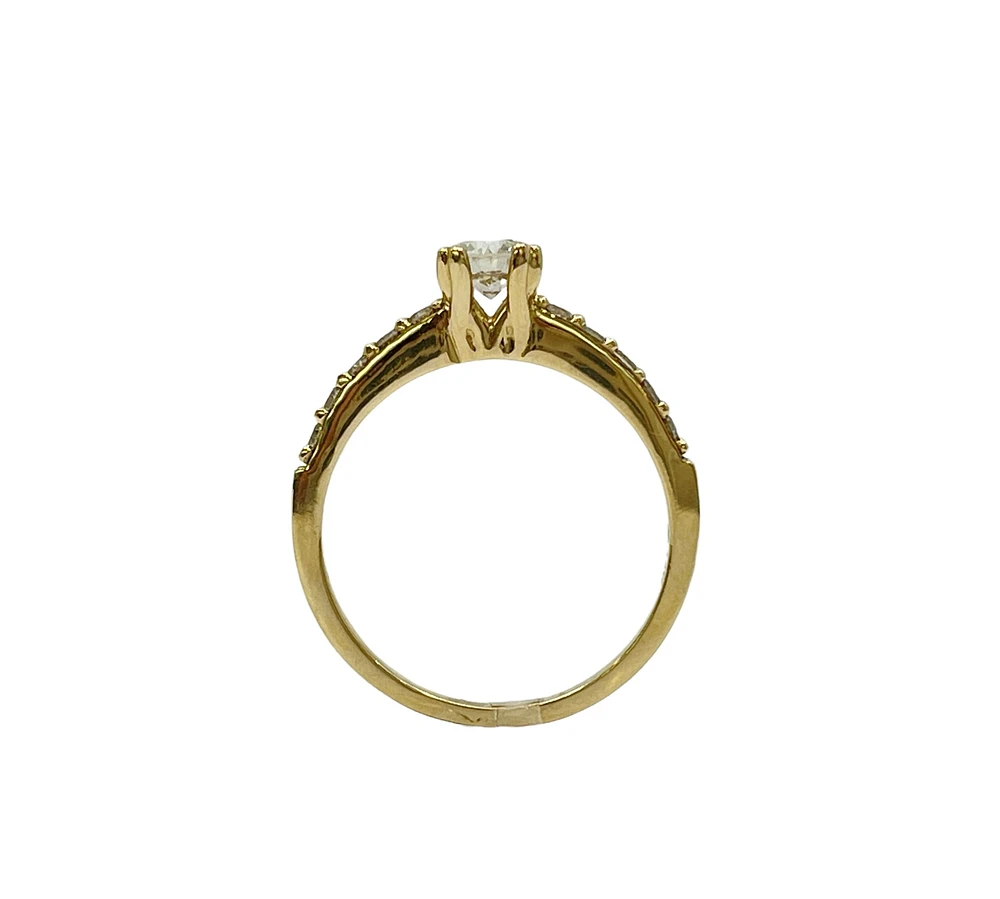14K Yellow Gold 0.70cttw Canadian Diamond Engagement Ring, size 6.5
