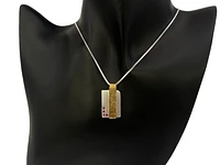 Sterling Silver and 18K Gold Plated 0.20cttw Ruby Pendant, 18"