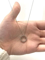 10K White Gold 0.05cttw Diamond Eternity Pendant - 18"