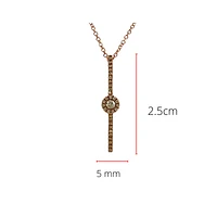 14K Rose Gold 0.13cttw Diamond Pendant, 18"
