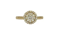 14K Yellow Gold 0.46cttw Round Brilliant Cut Halo Diamond Ring