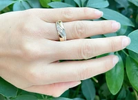 10K White & Yellow Gold 0.05cttw Diamond Gents Ring, size 10