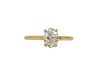 14K Gold 1.05cttw Lab Grown Oval Diamond Engagement Ring - /