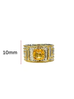 Silver and 18K Yellow Gold Plated 1.40cttw Citrine Ring, size 7