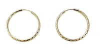 10K White Gold 22mm Sleeper/Keeper/Hoop Earrings