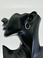 10K White Gold 22mm Sleeper/Keeper/Hoop Earrings