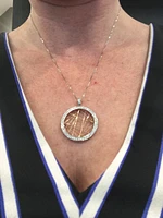 14K Two Tone White and Rose Gold 0.91cttw Diamond Pendant - 19 Inches