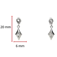 10K White Gold 0.06cttw Diamond Dangle Earrings