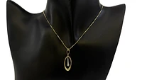 10K Yellow Gold 0.10cttw Diamond Necklace, 18"