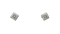 10K White Gold 0.10cttw Diamond Stud Earrings