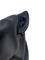 10K White Gold 3.25cttw Trillion Cut Garnet Lever Back Earring