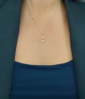10K Rose Gold 0.02cttw Canadian Diamond Pendant, 18"