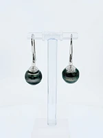 Silver Genuine Tahitian Pearl Earring