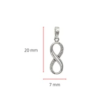10K White Gold Infinity Cubic Zirconia Charm - 21mm x 5mm