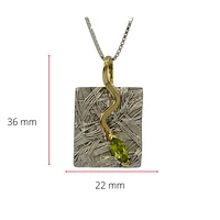 Sterling Silver & 18K Yellow Gold Plated 1.10cttw Peridot Pendant, 18"