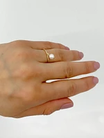 10K Yellow Gold 6.mm Genuine Fresh Water Pearl Ring, size 6.5