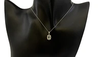 10K White Gold 0.35cttw Aquamarine and 0.039cttw Diamond Pendant - 18"