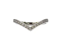 10K White Gold Diamond “V” Ring