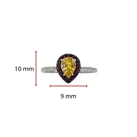 10K White Gold Citrine, Garnet and Diamond Ring, size 7