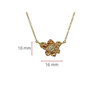 14K Rose and Yellow Gold Alberta Wild Rose 0.14cttw Canadian Diamond Necklace - 18"