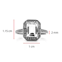 10K White Gold  2.0cttw Genuine White Topaz Ring, size 6.75