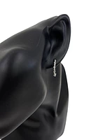 14K White Gold 0.07cttw Diamond Hoop Earrings