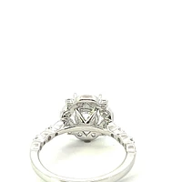 14K Round Brilliant Cut Halo Diamond Ring