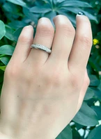 14K White Gold 0.36cttw Diamond Pave Set Ring- Size 6.5
