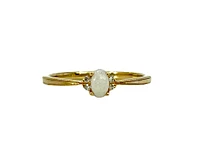 10K Yellow Gold 0.16cttw Opal and 0.03cttw Diamond Ring