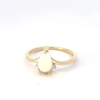 10K Yellow Gold Opal and Diamond Ring