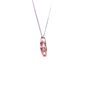 10K White and Rose Gold 0.20 cttw  Diamond  Pulse Pendant, 18"