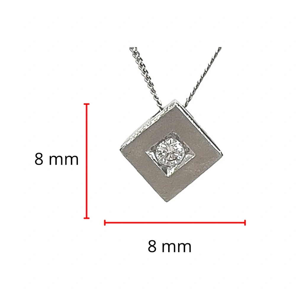 10K White Gold 0.05cttw Diamond Necklace, 18"
