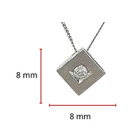 10K White Gold 0.05cttw Diamond Necklace, 18"