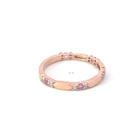10K Rose Gold Pink Sapphire & Diamond Ring, size 5.75 - 4.5