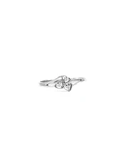 10K White Gold 0.03cttw Round Cut Diamond Ring, size 6.5