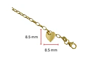 10K Yellow Gold Bracelet with Engravable Heart Dangle, 6.0"