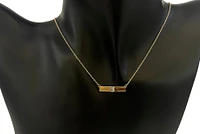 14K Yellow Gold 0.06cttw Diamond Bar Pendant, 18"